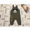 Disney at Primark 3-6 hó 62-68 cm zöld, Mickey mintás pamut fiú kantáros nadrág -újszerű,hibátlan