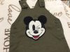 Disney at Primark 3-6 hó 62-68 cm zöld, Mickey mintás pamut fiú kantáros nadrág -újszerű,hibátlan