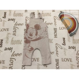   Disney at George 3-6 hó 62-68 cm világos barna,  Mickey mintás finomkötött fiú kantáros nadrág- újszerű,hibátlan