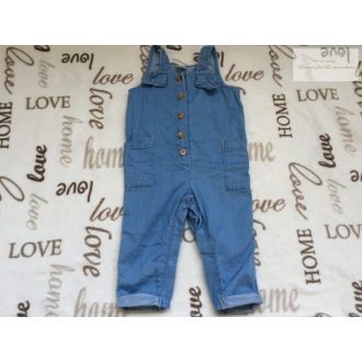   Next 3-6 hó 8 kg  világos, vékony farmer anyagú  lány playsuit / kantáros nadrág - újszerű,hibátlan