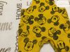 Disney up to 3 month 62 cm mustársárga, fekete Mickey fej mintás puha pamut fiú kantáros nadrág - új, átnőtt, csak lecímkézve