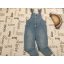 TU 3-4 év 98-104 cm fodros- -patentos farmer anyagú  lány kantáros nadrág újszerű,