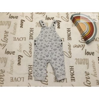   F§F up to 3 month  62 cm 6 kg  szürke, bálna-polip mintás pamut fiú kantáros nadrág- újszerű,hibátlan