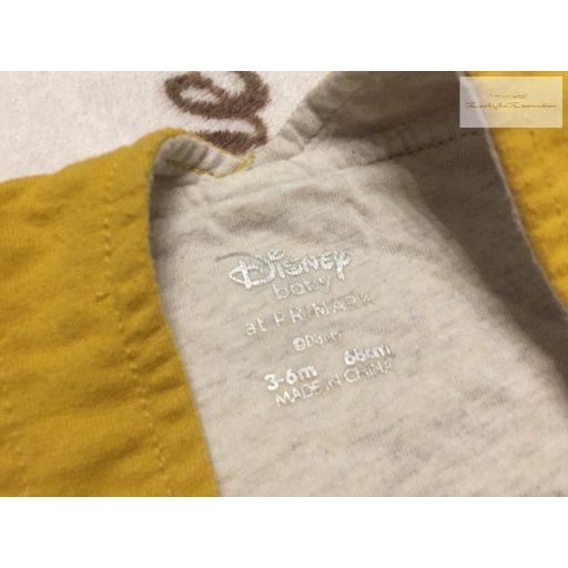 Disney at Primark 3-6 hó 62-68 cm sárga, Simba mintás pamut fiú kantáros nadrág-újszerű,hibátlan