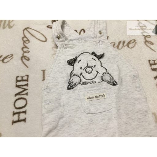Disney at Primark 6-9 hó 68 - 74 cm  Malacka mintás, Micimackó feliratos pamut fiú kantáros nadrág- újszerű,hibátlan