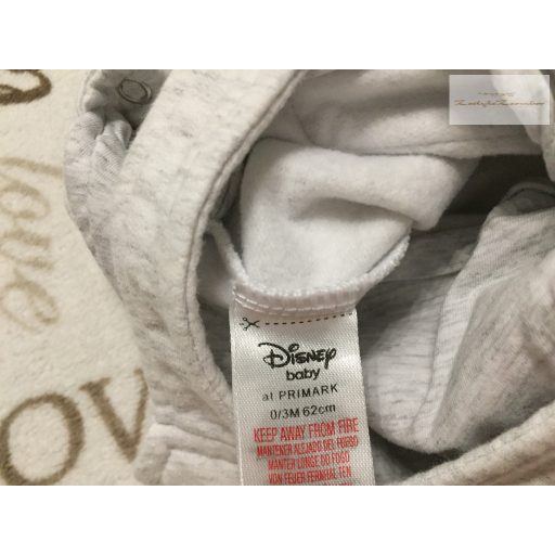 Disney at Primark 6-9 hó 68 - 74 cm  Malacka mintás, Micimackó feliratos pamut fiú kantáros nadrág- újszerű,hibátlan