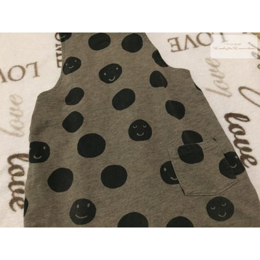 Next 9-12 hó 80 cm khaki, fekete smiley  mintás pamut kantáros nadrág újszerű,hibátlan 