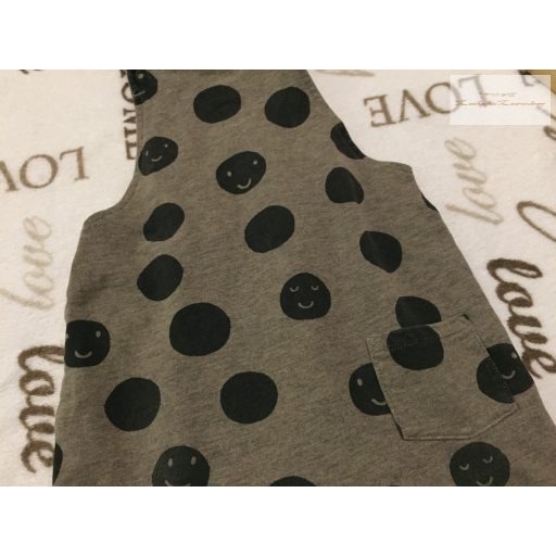 Next 9-12 hó 80 cm khaki, fekete smiley  mintás pamut kantáros nadrág újszerű,hibátlan 