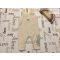 Disney at Primark 9-12 hó 74-80 cm bézs, Mickey mintás pamut fiú kantáros nadrág-újszerű,hibátlan