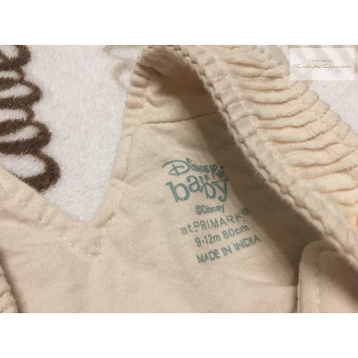 Disney at Primark 9-12 hó 74-80 cm bézs, Mickey mintás pamut fiú kantáros nadrág-újszerű,hibátlan