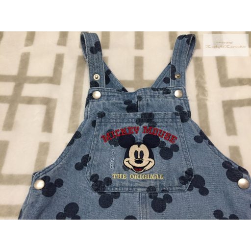 Disney at Primark 2-3 év 98 cm  Mickey mintás puha farmer fiú kantáros nadrág - újszerű,hibátlan