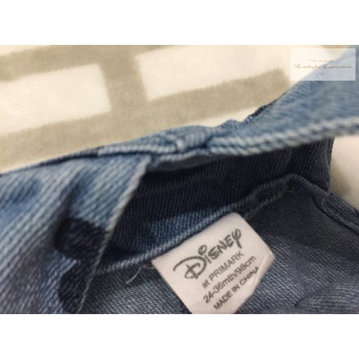 Disney at Primark 2-3 év 98 cm  Mickey mintás puha farmer fiú kantáros nadrág - újszerű,hibátlan