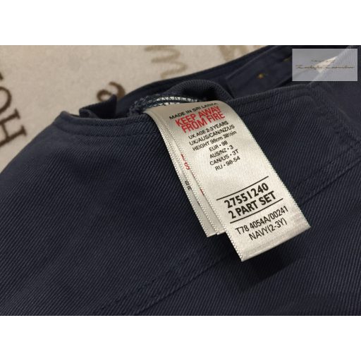 M§S 2 - 3 év 92-98 cm  kékesszürke puha farmer fiú kantáros nadrág újszerű,hibátlan