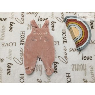   George tiny baby 2,7 kg, 56 cm rózsaszín, cica fej mintás puha polár lány  tipegő/ rugdalózó - újszerű,hibátlan