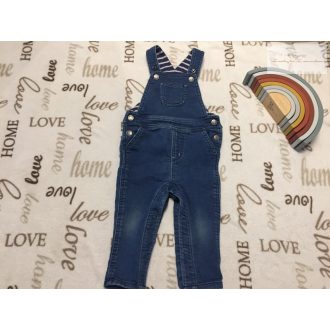   Baby Boden 18-24 hó 92 cm  belül kék  fehér csíkos, puha pamutos farmer fiú kantáros nadrág - újszerű,hibátlan