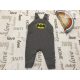 Batman 6-9 hó 74 cm szürke, Batman logós pamut fiú kantáros nadrág - újszerű,hibátlan