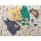 Mothercare, Nutmeg, George 0 - 3 hó 62 cm állat mintás pamut és vékony anyagú fiú kantáros rövidnadrág/ napozó szett 4 db- újszerű,hibátlan