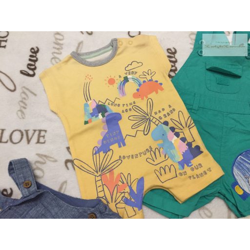 Mothercare, Nutmeg, George 0 - 3 hó 62 cm állat mintás pamut és vékony anyagú fiú kantáros rövidnadrág/ napozó szett 4 db- újszerű,hibátlan