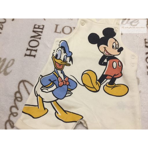 Disney újszülöttre való 50- 56  cm Mickey-Donald mintás pamut fiú kantáros rövidnadrág - új, csak lecímkézve