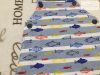 Maine 0-3 hó 62 cm kék - fehér csíkos, színes hal mintás pamut fiú kantáros rövidnadrág/ napozó - új, átnőtt