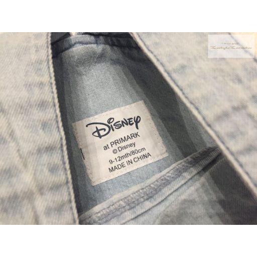 Disney at Primark 9-12 hó 74-80 cm Mickey mintás vékonyabb farmer fiú kantáros nadrág-újszerű,hibátlan