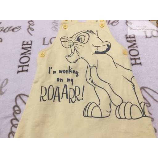 Disney at George 9 - 12 hó  74-80 cm sárga, Simba mintás pamut fiú kantáros rövidnadrág  -újszerű,hibátlan