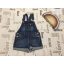 Denim 4-5 év 110 cm sötétkék  farmer lány kantáros rövidnadrág - újszerű,hibátlan