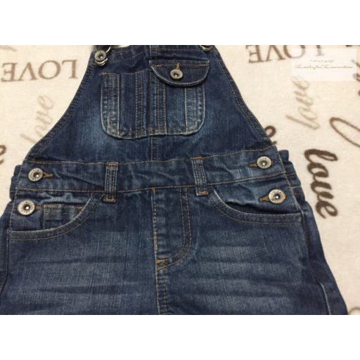 Denim 4-5 év 110 cm sötétkék  farmer lány kantáros rövidnadrág - újszerű,hibátlan