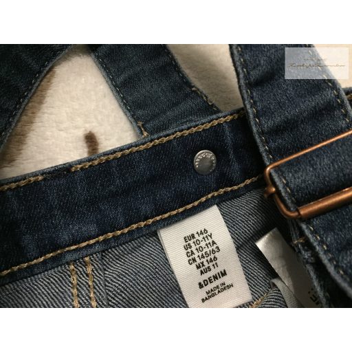 H§M Denim 10-11 év 146 cm sötétkék vékonyabb farmer lány kantáros nadrág újszerű,hibátlan