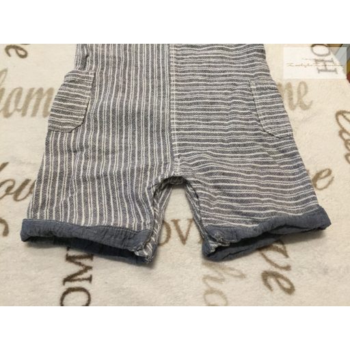 George 12  - 18 hó 86 cm  kék . - fehér csíkos puha vékony  lenvászon  fiú kantáros rövidnadrág  - újszerű,hibátlan