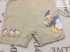 Disney at Primark 9-12 hó 74-80 cm bézs nagyon vékony farmer anyagú Donald mintás fiú kantáros rövidnadrág-újszerű,hibátlan