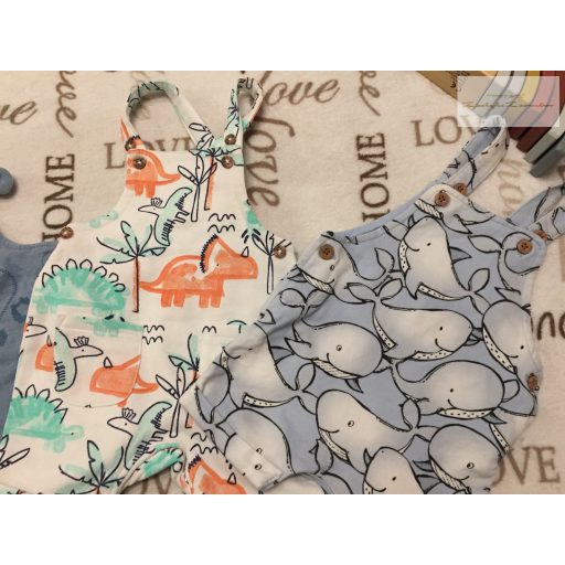 Next, Matalan up to 3 month 6 kg bálna- oroszlán - dinó mintás pamut fiú kantáros rövidnadrág szett 3 db -újszerű,hibátlan