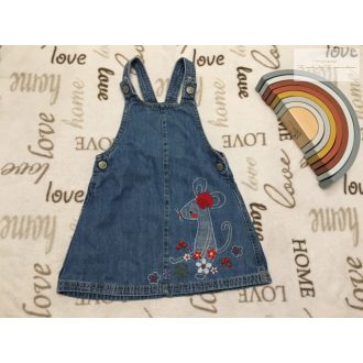   Mothercare 2- 3 év 92-98 cm  kisegér-virág mintás puha pamutos farmer  lány kantáros szoknya- újszerű,hibátlan
