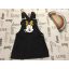 Disney 4-5 év  110 cm fekete, Minnie mintás  farmer lány kantáros szoknya -újszerű,hibátlan