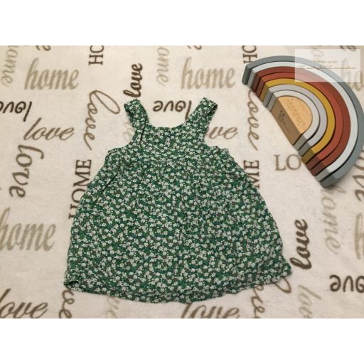 Mini Club 0-3 hó 6,5 kg zöld, fehér virágmintás vékony pamut lány kantáros szoknya- újszerű,hibátlan