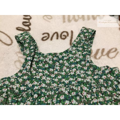 Mini Club 0-3 hó 6,5 kg zöld, fehér virágmintás vékony pamut lány kantáros szoknya- újszerű,hibátlan