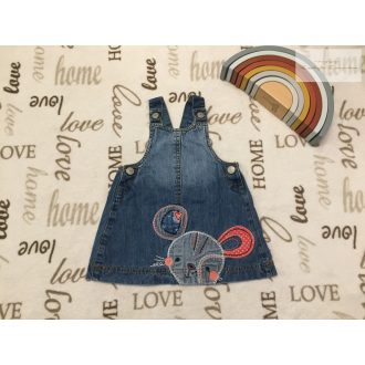   Mothercare 6 -9  hó  9 kg egér fej mintás vékonyabb farmer lány kantáros szoknya újszerű,hibátlan