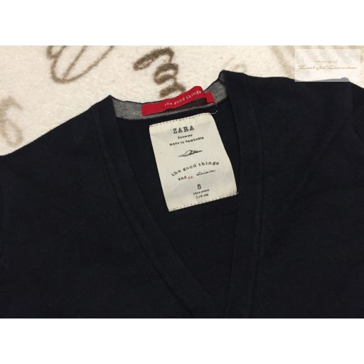Zara 5 év 110 cm sötétkék vékony kötött fiú kardigán - új, csak lecímkézve 