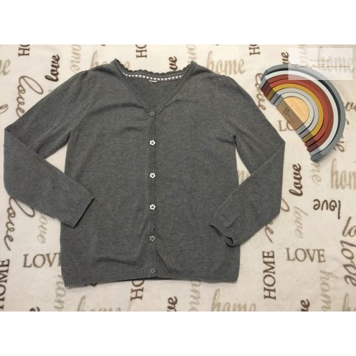 TU 11 év 146 cm szürke, vékony kötött lány kardigán újszerű,hibátlan