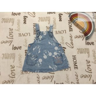 Disney 6-9 hó 68-74 cm Minnie -Mickey mintás vékony farmer lány kantáros szoknya - újszerű,hibátlan   Disney 6-9 hó 68-74 cm Minnie -Mickey mintás vékony farmer lány kantáros szoknya - újszerű,hibátlan