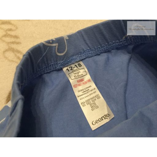 George 12  - 18 hó 86 cm világoskék, fehér pillangó mintás pamut lány legging - újszerű,hibátlan