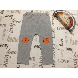   TU 2- 3 év 92 -98 cm szürke, térdén tigris fej mintás vékony pamut fiú legging -. újszerű,hibátlan