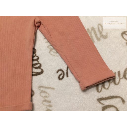 Nutmeg 6-9 hó 68-74 cm barack színű, bordázott pamut lány legging- új, szettet bontottam
