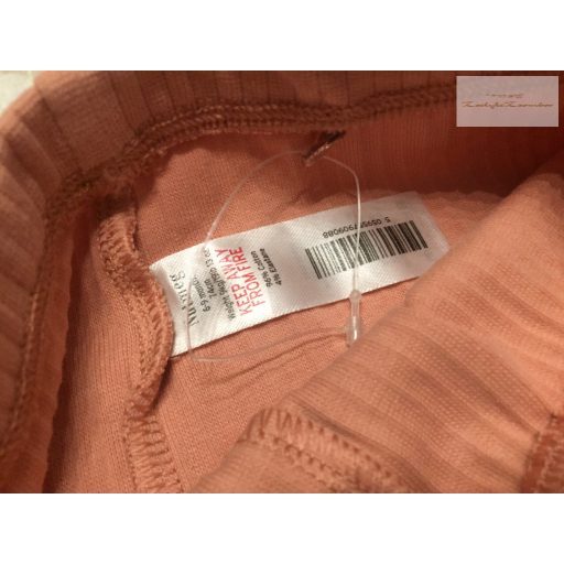 Nutmeg 6-9 hó 68-74 cm barack színű, bordázott pamut lány legging- új, szettet bontottam
