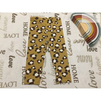   TU 18  - 24 hó 86 - 92 cm  zöldesbarna. leopárd mintás pamut lány legging-- újszerű,hibátlan