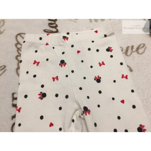 Primark 12- 18 hó 80 -86 cm fehér, Minnie mintás  pamut lány legging - újszerű,hibátlan