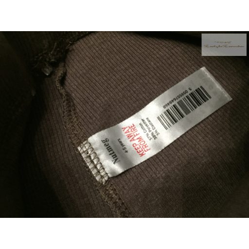 Nutmeg 4 - 5 év 104 - 110 cm  barna, térdein nyuszi fej  mintás bordázott pamut lány legging - újszerű,hibátlan