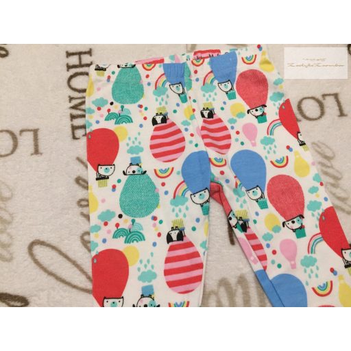 Nutmeg 3-6 hó 62-68  cm színes léggömb-cica-kutya mintás pamut lány legging újszerű,hibátlan