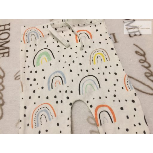 Matalan 9 -12 hó 74 -80 cm  színes szivárvány mintás pamut lány legging- újszerű,hibátlan