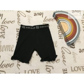  River Island mini 18-24 hó 86-92 cm fekete, szárán fodros pamut lány rövid legging - újszerű,hibátlan